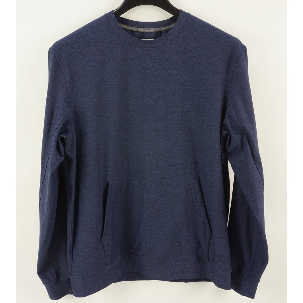 Outdoor Voices Men's Small Blue Lightweight Stretch Kangaroo Crew‎ Sweatshirt